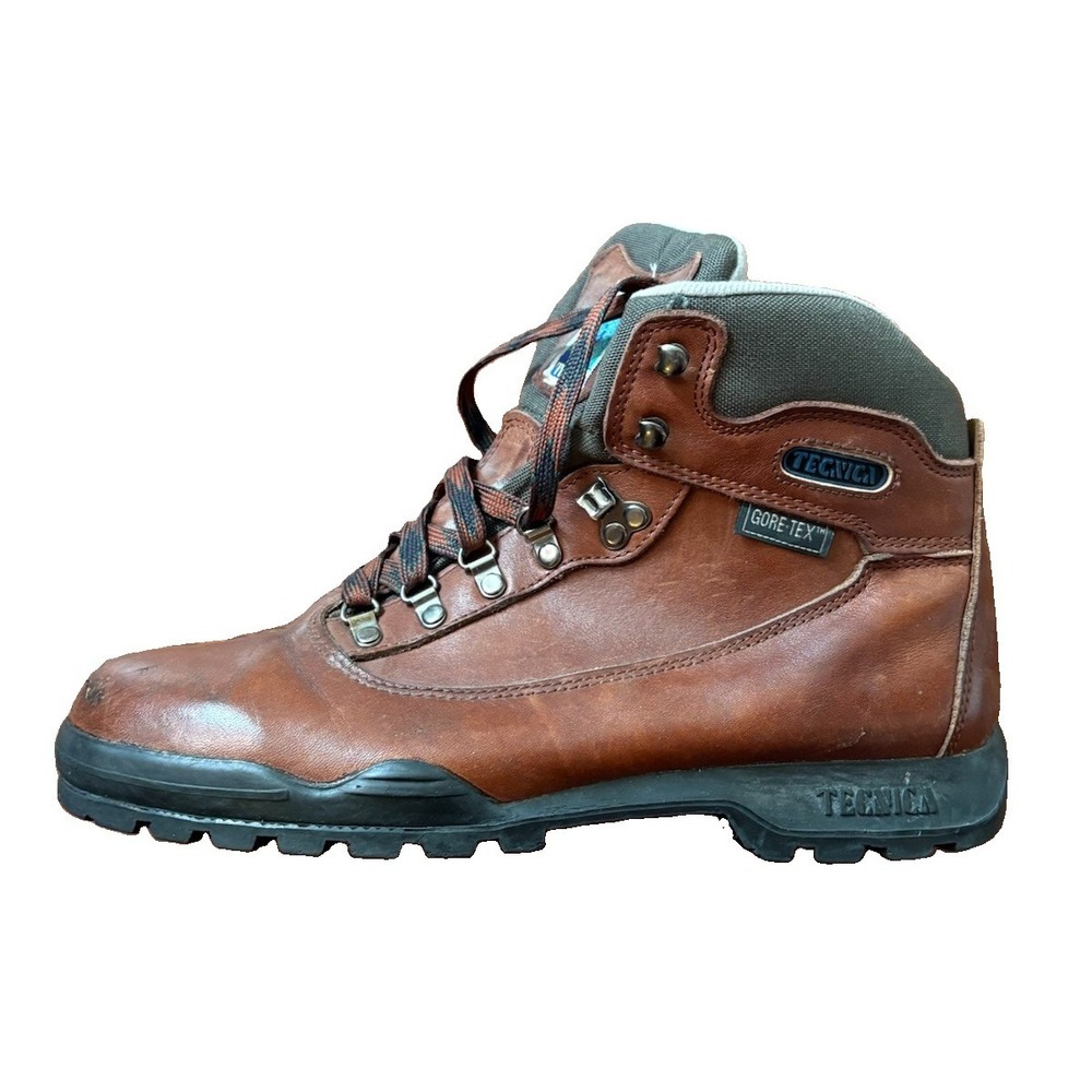 Tecnica Trekking Men's Boots Gore Tex Brown Leather Hiking Vintage Size 12